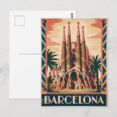 Barcelona Spain vintage Postkarte (Vorne/Hinten)
