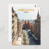 barcelona Span Travel Art Vintag Postkarte (Vorne/Hinten)