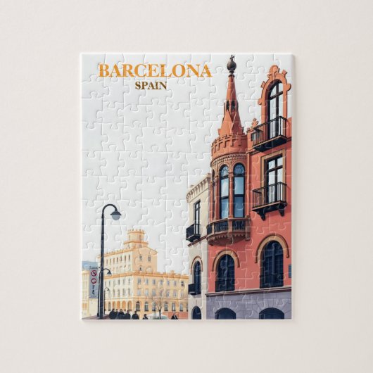 barcelona Span Travel Art Vintag Puzzle (Vertikal)