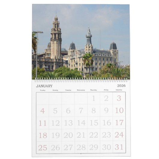 Barcelona, Spanien, 24 Monate Kalender (Jan 2026)