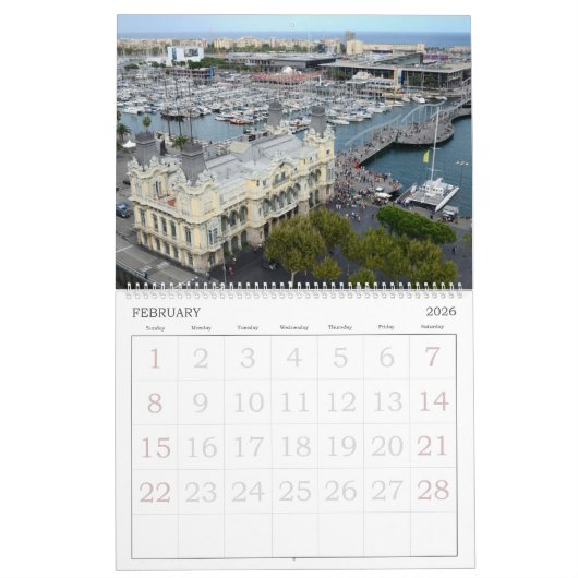 Barcelona, Spanien, 24 Monate Kalender (Feb 2026)