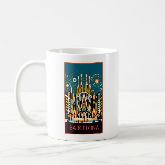 Barcelona Spanien Art Deco Kaffeetasse (Links)