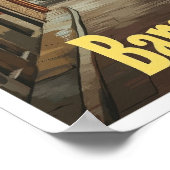 Barcelona Spanien Art Vintage Reise Illustration Poster (Ecke)