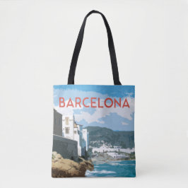 Barcelona, Spanien Artistische Küstenansicht Tasche