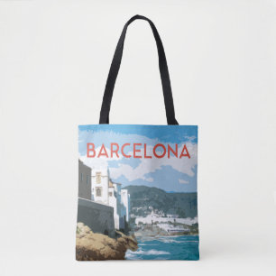 Barcelona, Spanien Artistische Küstenansicht Tasche