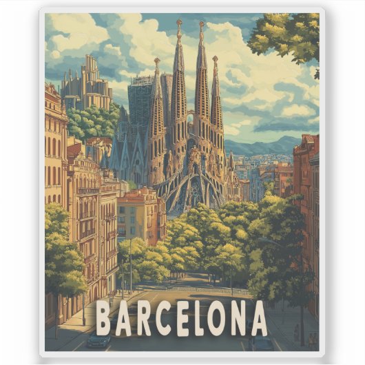 Barcelona, Spanien Aufkleber (Vorderseite)