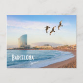 Barcelona, Spanien - Barceloneta Strand Postkarte (Vorderseite)