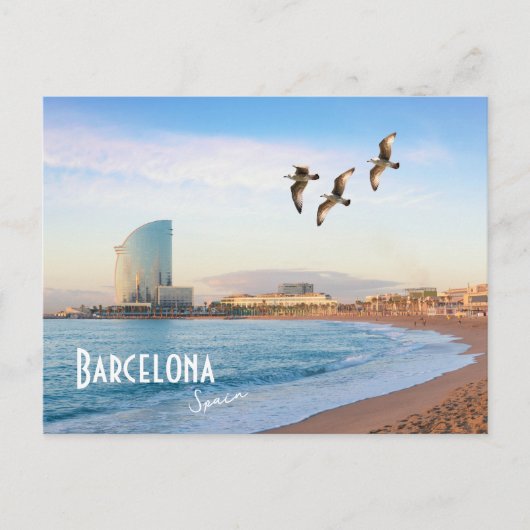 Barcelona, Spanien - Barceloneta Strand Postkarte (Vorderseite)