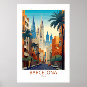 Barcelona Spanien Berühmte Reiseziele Poster