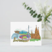 Barcelona Spanien Berühmte Stadt Postkarte (Stehend Vorderseite)