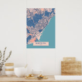 Barcelona - Spanien Breezy Stadtplan Poster (Küche)