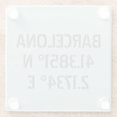 Barcelona Spanien Breitengrad und Länge Glasuntersetzer (Rückseite)