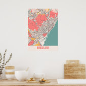 Barcelona - Spanien Chalk City Map Poster (Küche)