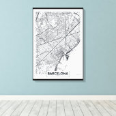 Barcelona, Spanien | City Map Leinwanddruck (Insitu (Holzboden))