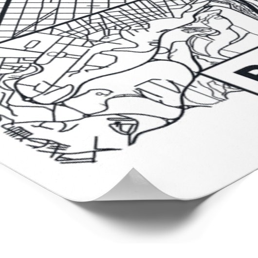 Barcelona, Spanien | City Map Poster (Ecke)