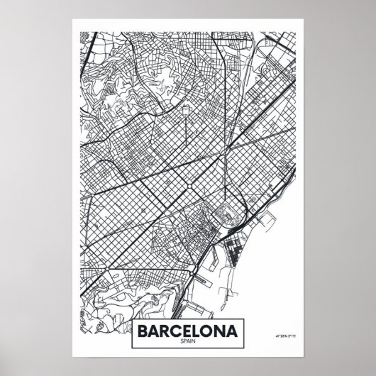 Barcelona, Spanien | City Map Poster (Vorne)