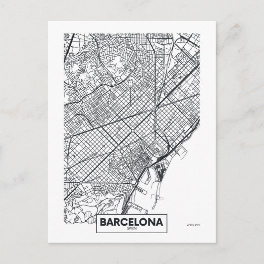 Barcelona, Spanien | City Map Postkarte (Vorderseite)