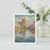 Barcelona Spanien Der berühmte Vintage Travel Plac Postkarte (Stehend Vorderseite)