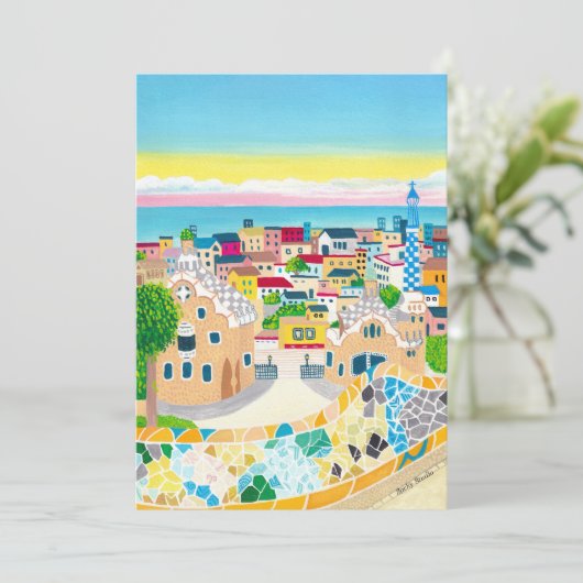 Barcelona Spanien Einladung (Stehend Vorderseite)