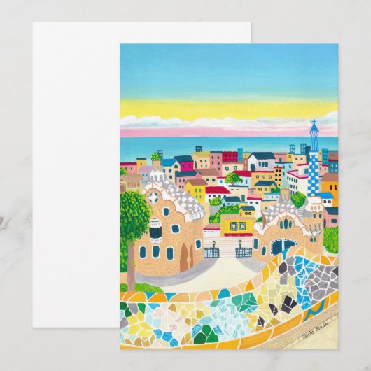 Barcelona Spanien Einladung (Vorne/Hinten)