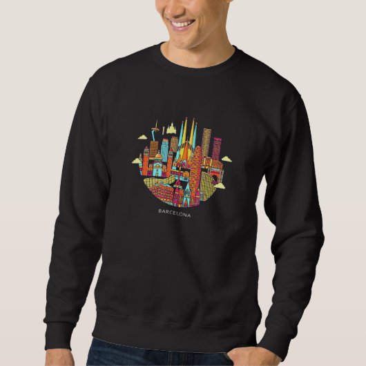 Barcelona Spanien - Elegante City Skyline Illustra Sweatshirt (Vorderseite)
