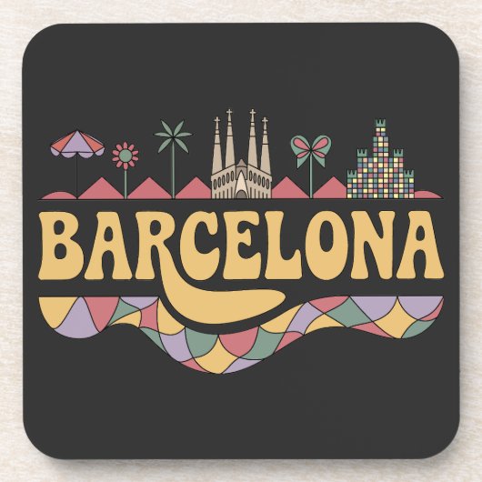 Barcelona Spanien Europa Getränkeuntersetzer (Vorderseite)