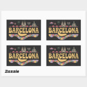 Barcelona Spanien Europa Rechteckiger Aufkleber (Blatt)
