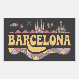 Barcelona Spanien Europa Rechteckiger Aufkleber