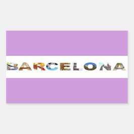 Barcelona Spanien Farbenfrohe Architektur Foto Rechteckiger Aufkleber