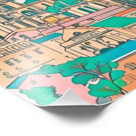 Barcelona Spanien Fotodruck (Ecke)