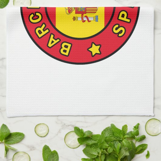 Barcelona Spanien Geschirrtuch (Gefaltet)