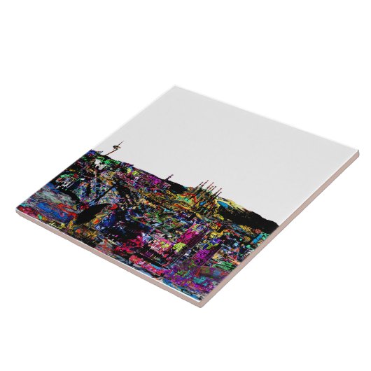 Barcelona, Spanien, Graffiti Fliese (Seite)