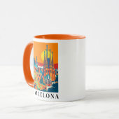 Barcelona Spanien Jahrgang Reise Illustration Tasse (Vorderseite Links)