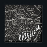 Barcelona Spanien Karte Magnet - Schwarzer Vintage<br><div class="desc">Handgezeichnete Karte von Barcelona,  Spanien,  von Morgan Harper Nichols</div>