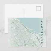 Barcelona Spanien Karte Minimale Postkarte (Vorne/Hinten)