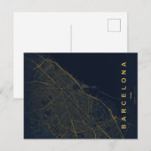Barcelona Spanien Karte Minimale Postkarte (Vorne/Hinten)