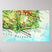 Barcelona, Spanien Karte Poster (Vorne)