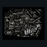 Barcelona Spanien Karte Poster - Schwarzer Vintage<br><div class="desc">Schwarz-Weiß-Landkarte von Barcelona Spanien von Morgan Harper Nichols</div>