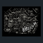 Barcelona Spanien Karte Poster - Schwarzer Vintage<br><div class="desc">Schwarz-Weiß-Landkarte von Barcelona Spanien von Morgan Harper Nichols</div>