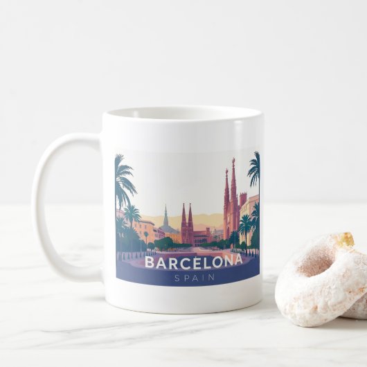 Barcelona Spanien Kathedrale Barcelona Kaffeetasse (Mit Donut)