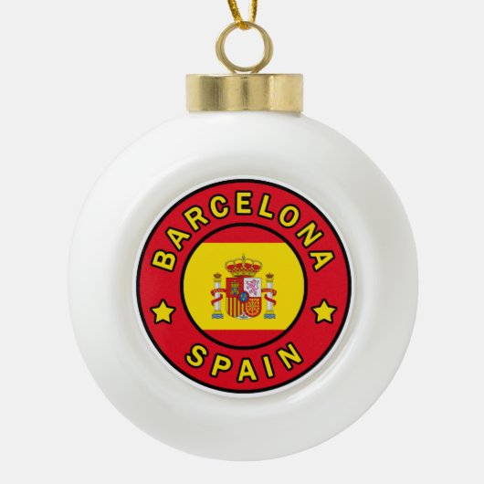 Barcelona Spanien Keramik Kugel-Ornament (Vorderseite)