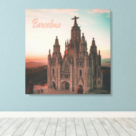 Barcelona Spanien Kirche Leinwanddruck (Insitu (Holzboden))