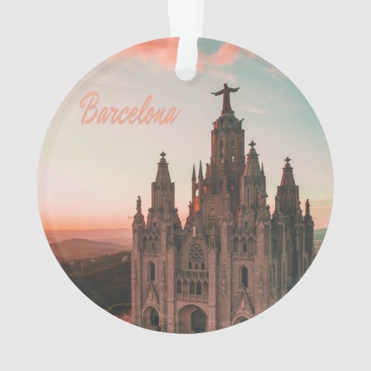 Barcelona-Spanien-Kirche Ornament (Rückseite)