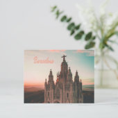 Barcelona Spanien Kirche Postkarte (Stehend Vorderseite)