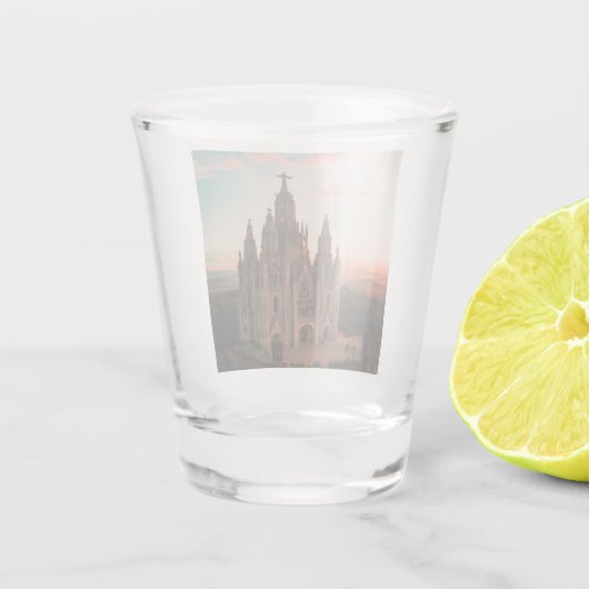 Barcelona-Spanien-Kirche Schnapsglas (Rückseite)