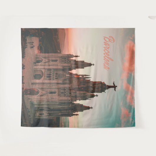 Barcelona Spanien Kirche Wandteppich (Vorderseite (Horizontal))