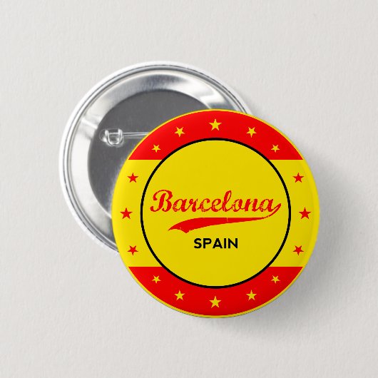 Barcelona, Spanien, Kreis mit Flaggenfarben Button (Vorne & Hinten)
