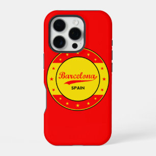 Barcelona, Spanien, Kreis mit Flaggenfarben iPhone 16 Pro Hülle