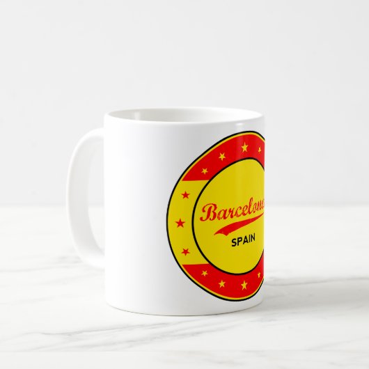 Barcelona, Spanien, Kreis mit Flaggenfarben Kaffeetasse (Vorderseite Links)