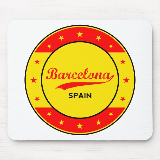 Barcelona, Spanien, Kreis mit Flaggenfarben Mousepad (Vorne)